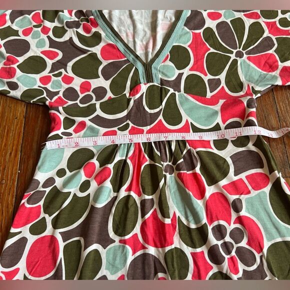 Boden || Mini Multicolor Y2K style Floral Kimono Empire Waist Dress 2R - Picture 6 of 10